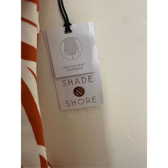 Shade and Shore Orange and White Tropical One Piece Swimsuit Size Medium - Picture 4 of 7